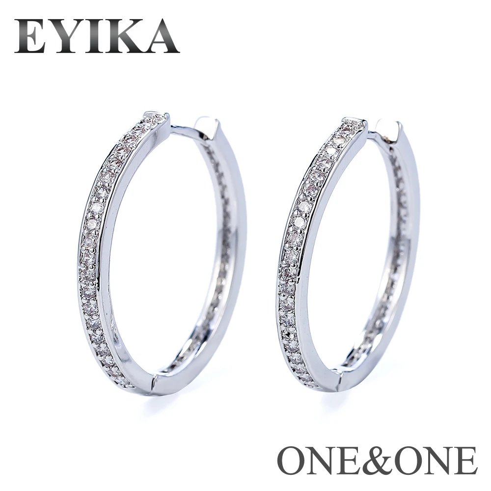 EYIKA Newest Hoop Earrings Fashion Jewelry Design Round 28mm with 40pcs Cubic zirconia Ladies Loop Earring 1 pair Free Shipping
EYIKA Newest Hoop Earrings Fashion Jewelry Design Round 28mm with 40pcs Cubic zirconia Ladies Loop Earring 1 pair Free Shipping