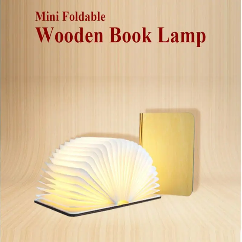 Innovative USB Rechargeable LED Foldable Wooden Book Shape Desk Lamp Nightlight Booklight for Home Decoration Warm White Light
Innovative USB Rechargeable LED Foldable Wooden Book Shape Desk Lamp Nightlight Booklight for Home Decoration Warm White Light