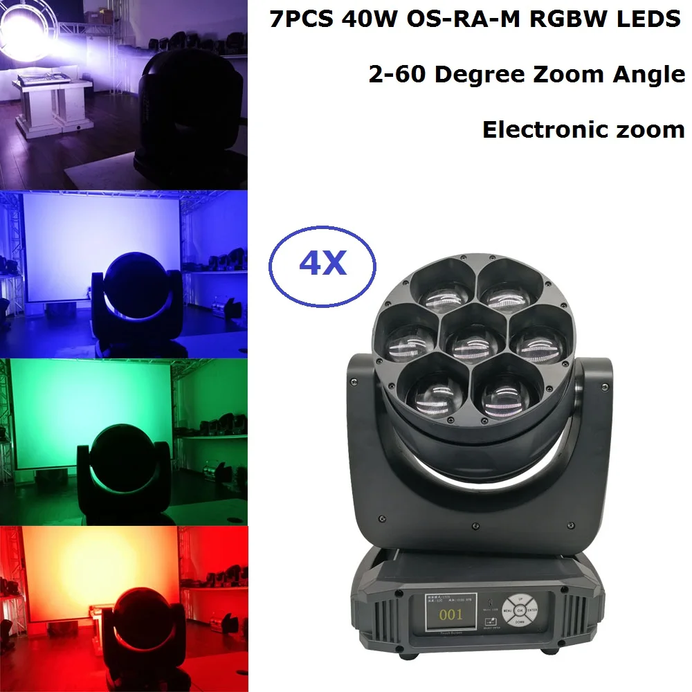 Светодиодсветодиодный пчелиный глаз 4XLot 7X40W RGBW 4 в 1 вращающееся головное сценическое освещение с 2-60 градусами зум сценический луч эффект промывки Dj оборудование для дискотеки
Светодиодсветодиодный пчелиный глаз 4XLot 7X40W RGBW 4 в 1 вращающееся головное сценическое освещение с 2-60 градусами зум сценический луч эффект промывки Dj оборудование для дискотеки