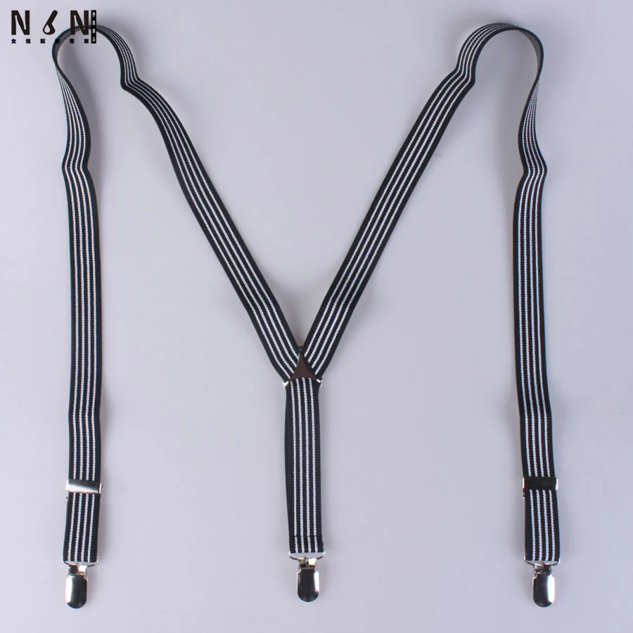 Black and white striped pants condole joker slack seasons back strap unisex three clip strap elastic straps V427
Black and white striped pants condole joker slack seasons back strap unisex three clip strap elastic straps V427