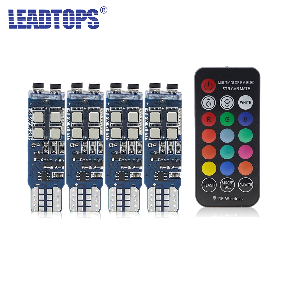 4 шт. T10 W5W RGB светодиодный с управлением, габаритные фонари для автомобиля RGB T10 светодиодный 194 168 лампочка пульт дистанционного управления для салона, двери, номерного знака EA
4 шт. T10 W5W RGB светодиодный с управлением, габаритные фонари для автомобиля RGB T10 светодиодный 194 168 лампочка пульт дистанционного управления для салона, двери, номерного знака EA
