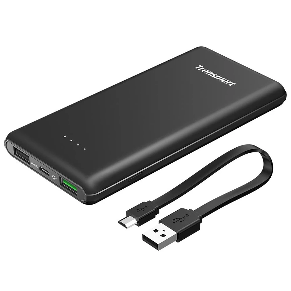 Tronsmart Presto 10000mAh PBT10 Power Bank Quick Charge Powerbank External Portable Phone Battery Charger CE RoHS Black White (2)