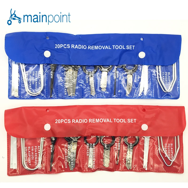 Mainpoint Auto Radio Removal Tool Set Bule/Red Bag Hot Sell 20pc Car Sound Dismantling Device Set Auto Repair Tools Key Kit Set
Mainpoint Auto Radio Removal Tool Set Bule/Red Bag Hot Sell 20pc Car Sound Dismantling Device Set Auto Repair Tools Key Kit Set