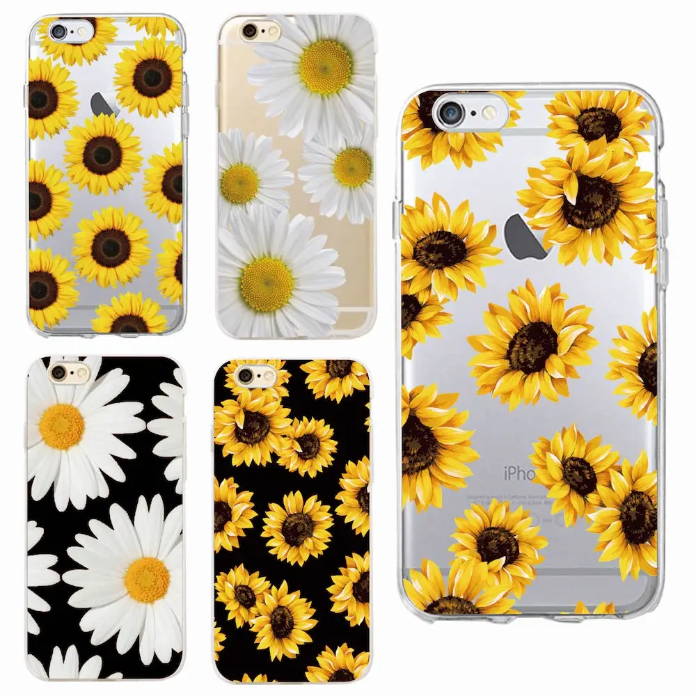 

Cute Summer Daisy Sunflower Floral Flower Soft Clear Phone Case Fundas Coque For iPhone 11 Pro 7 7Plus 6 6S 8 8PLUS X XS Max