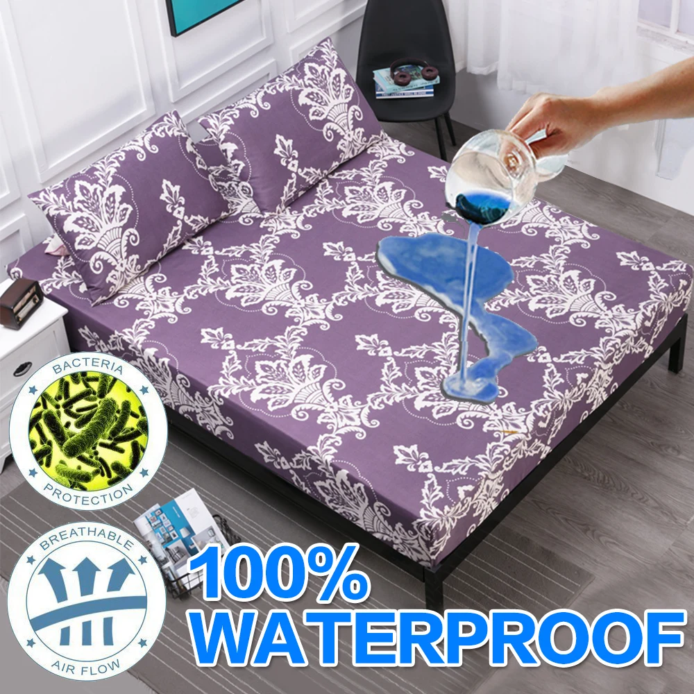 Brand Printing Bed Mattress Cover Waterproof Mattress Protector Pad Fitted Sheet Separated Water Bed Linens with Elastic
Brand Printing Bed Mattress Cover Waterproof Mattress Protector Pad Fitted Sheet Separated Water Bed Linens with Elastic