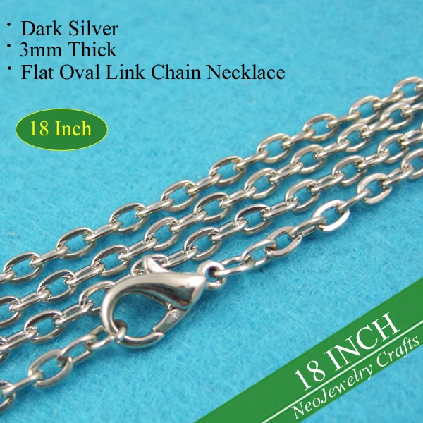 100 pcs -18 Inch Antique Silver Rolo chain, 3mm thick Vintage Rolo Chains, Dark Silver 18 inch Oval Link Cable Chain Necklace
100 pcs -18 Inch Antique Silver Rolo chain, 3mm thick Vintage Rolo Chains, Dark Silver 18 inch Oval Link Cable Chain Necklace
