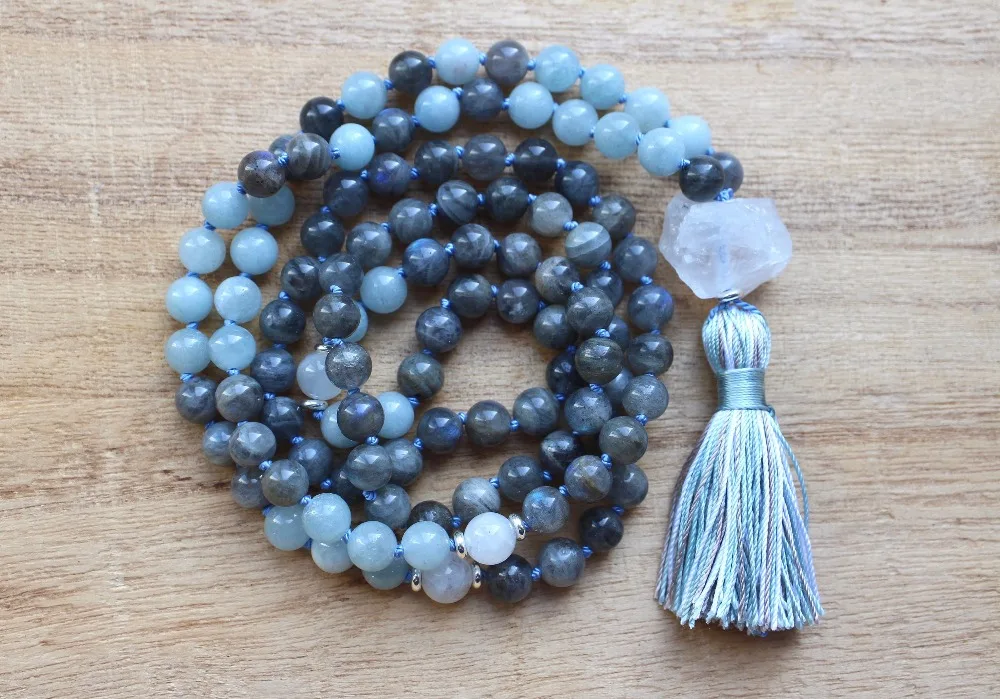 Natural Labradorite 108 Mala Bead Necklaces Meditation Mala Necklace Yoga Jewelry Tassel Necklace Hand Knotted Prayer Necklace
Natural Labradorite 108 Mala Bead Necklaces Meditation Mala Necklace Yoga Jewelry Tassel Necklace Hand Knotted Prayer Necklace