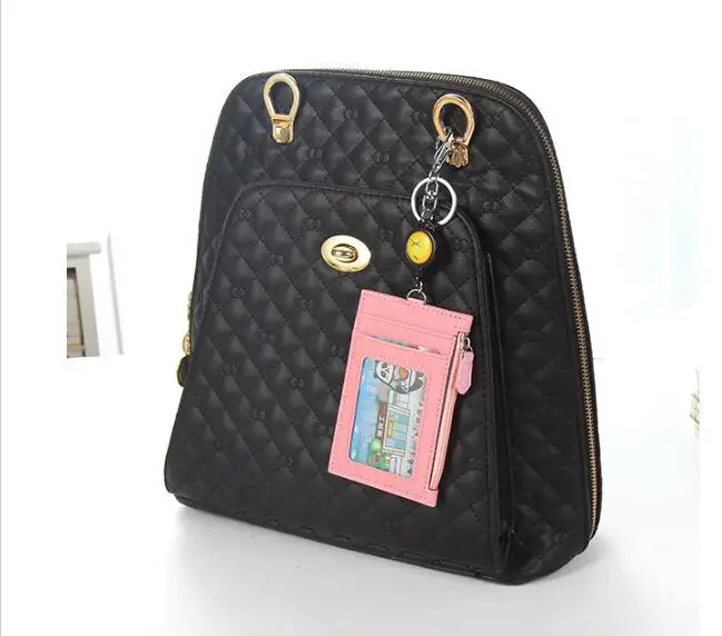 Multifunction Credit Card Holders Coin Business Id With Retractable Key Ring