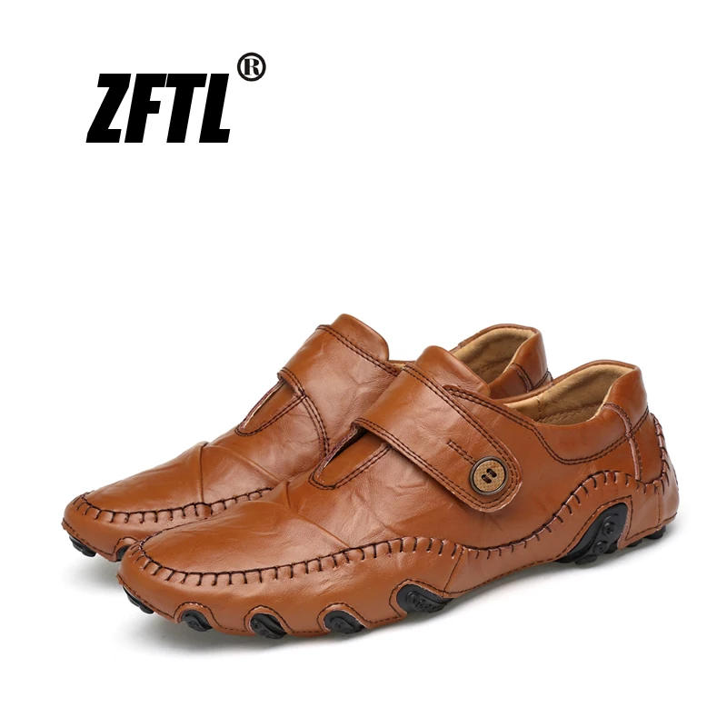 Новые мужские повседневные туфли ZFTL из натуральной кожи в горошек обувь для