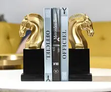 26 cm résine créative tête de cheval maison salon chambre bibliothèque bureau livre stands artisanat ornements(China)