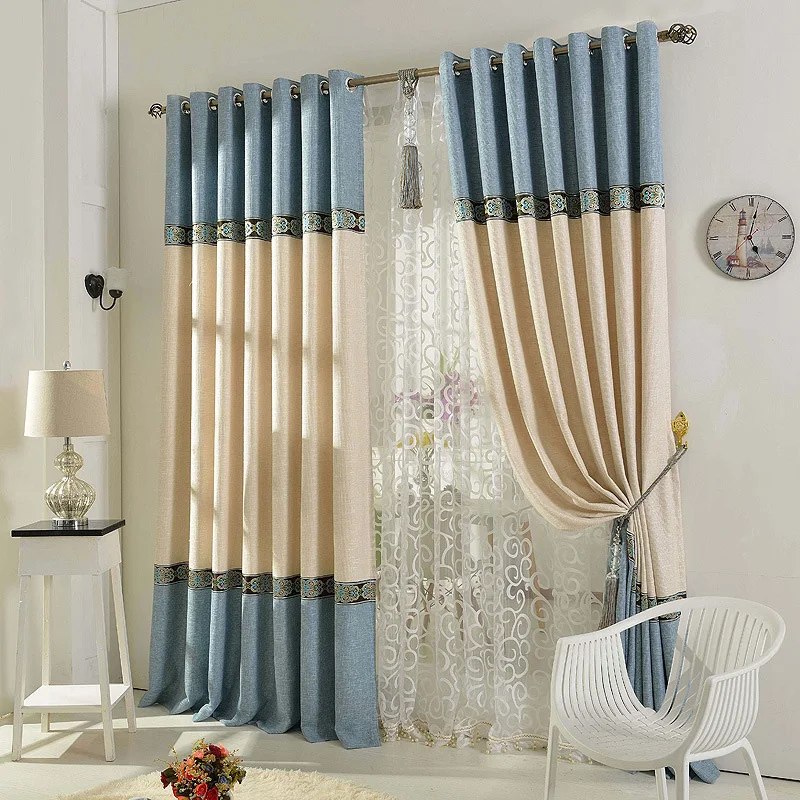 Luxury Blackout Cotton Linen Curtains for Living Room Simple Modern Solid Color Curtain Blue Stitching Fabric Drapes For Bedroom
Luxury Blackout Cotton Linen Curtains for Living Room Simple Modern Solid Color Curtain Blue Stitching Fabric Drapes For Bedroom