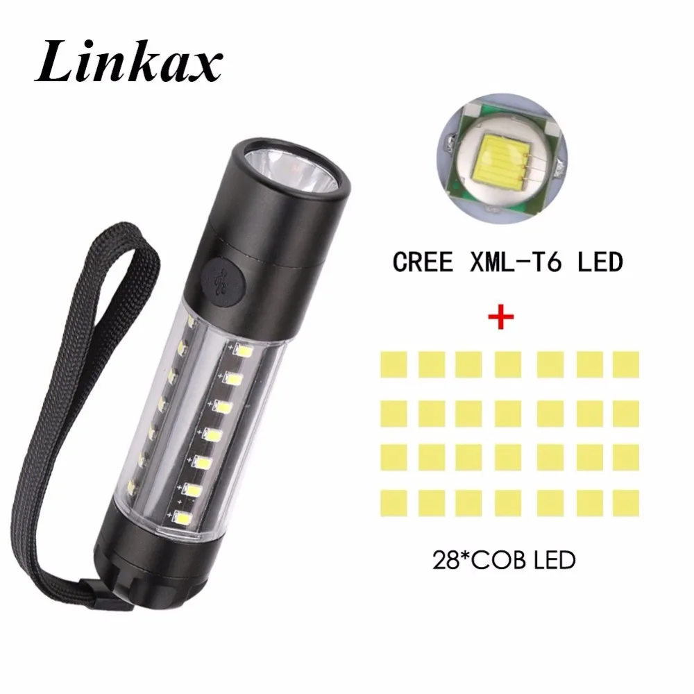 

Newest CREE XML-T6/XPE +COB LED Mini Pocket Flashlight Work Light Penlight Torch Lamp High 3800Lumens 6 Modes Camping Lanterna