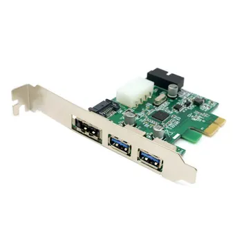 External 2 Port USB 3.0 & Power Over Esata & 19pin USB Header Combo Pci-e PCI Express Card
External 2 Port USB 3.0 & Power Over Esata & 19pin USB Header Combo Pci-e PCI Express Card