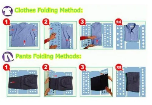 Clothes T Shirt Fast Folder Magic Folding Board Flip Fold Adult Laundry Organizer Adjustable (5)