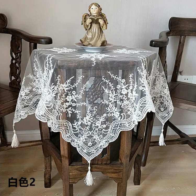 Luxe NAPPE BRODERIE DENTELLE table basse noir Housse tissu paillettes decor