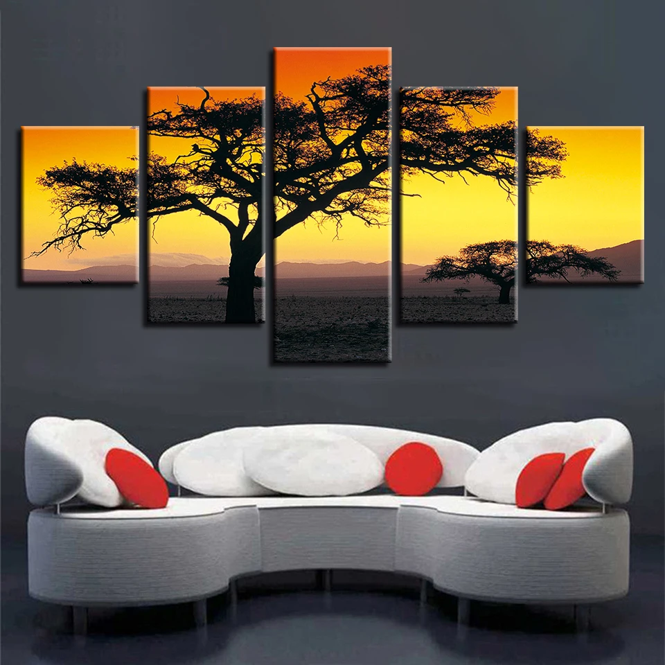 Pictures Canvas Modular Poster HD Printing 5 Pieces Tree Sunset Landscape Painting Decor Modern Home Living Room Wall Framed Art
Pictures Canvas Modular Poster HD Printing 5 Pieces Tree Sunset Landscape Painting Decor Modern Home Living Room Wall Framed Art
