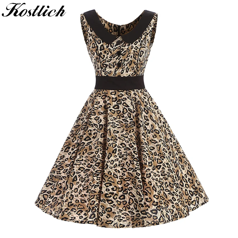 Kostlich Leopard Print Summer Dress Women 2018 Cotton Sleeveless Hepburn 50s Vintage Dress Button Tunic Evening Party Dresses
Kostlich Leopard Print Summer Dress Women 2018 Cotton Sleeveless Hepburn 50s Vintage Dress Button Tunic Evening Party Dresses