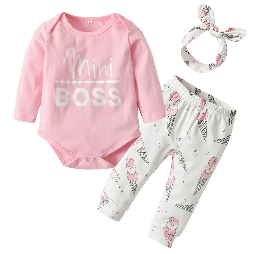 Cute Toddler Infant Letter Mini Boss 3Pcs Outfit Set Pink Long Sleeve Romper+Pants+Headband Newborn Baby Girls Clothes
Cute Toddler Infant Letter Mini Boss 3Pcs Outfit Set Pink Long Sleeve Romper+Pants+Headband Newborn Baby Girls Clothes