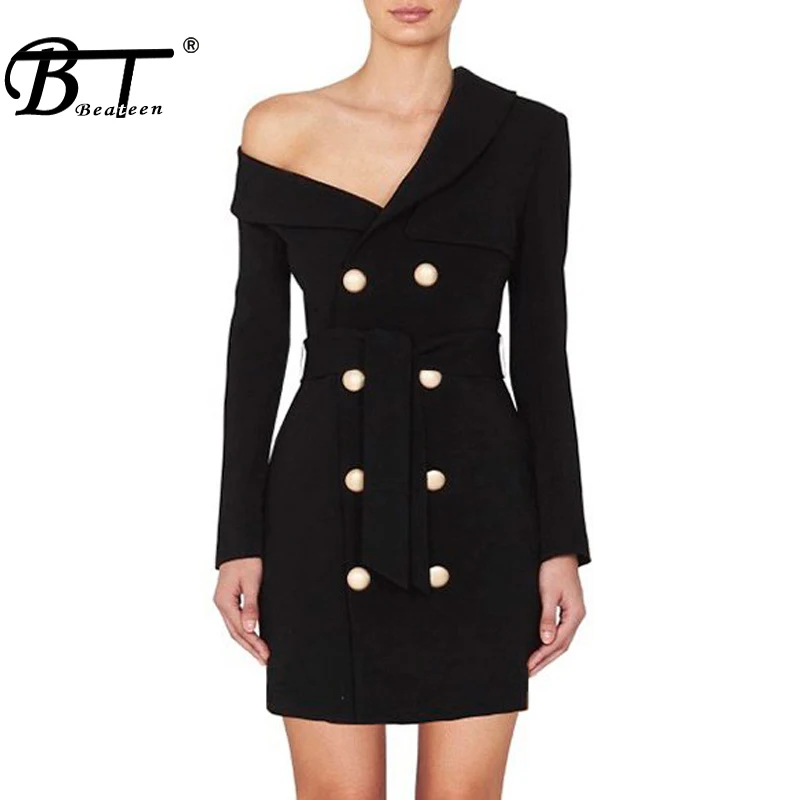 Beateen Double Breasted Gold Buttons Blazer Mini Wrap Dress Long Sleeve Elegant for Women Party 2019
Beateen Double Breasted Gold Buttons Blazer Mini Wrap Dress Long Sleeve Elegant for Women Party 2019
