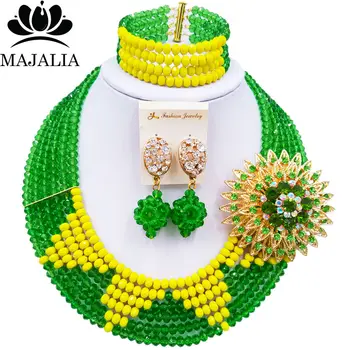 Majalia Fashion Trendy Nigeria Wedding African Beads Jewelry Set Green Crystal Necklace Bridal Jewelry Sets 6ST0033
Majalia Fashion Trendy Nigeria Wedding African Beads Jewelry Set Green Crystal Necklace Bridal Jewelry Sets 6ST0033