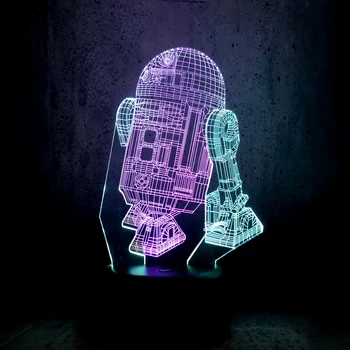New 3D Star Wars Character R2-D2 Robot Cartoon Lamp Mixed Color Multicolor Led Night Light Toy Table Touch Lampara Creative
New 3D Star Wars Character R2-D2 Robot Cartoon Lamp Mixed Color Multicolor Led Night Light Toy Table Touch Lampara Creative
