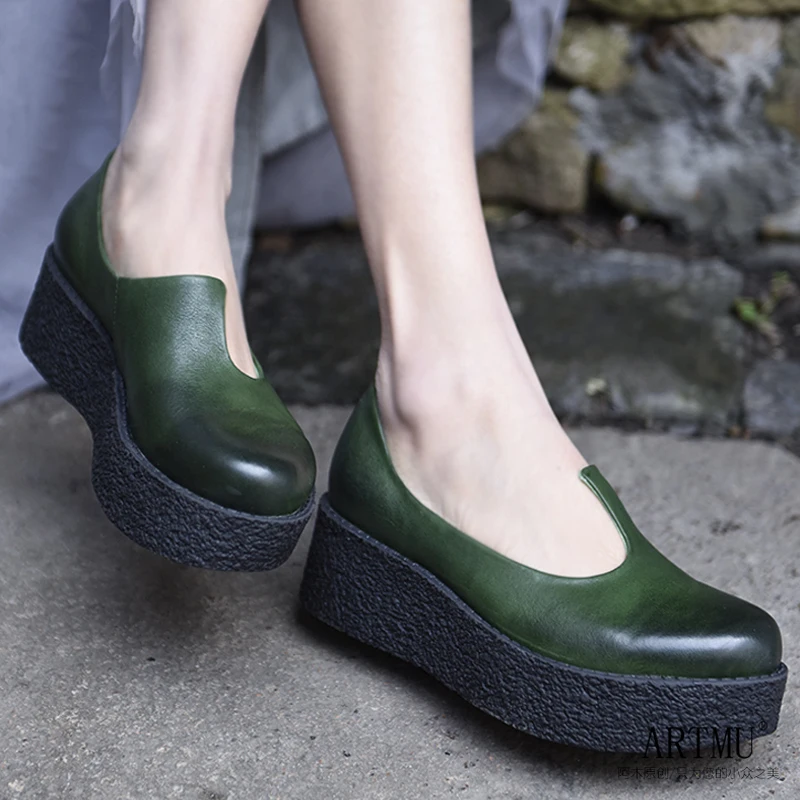 Artmu Flat Platform Women Shoes Loafers Thick Heel Vintage Soft Fashion Handmade Genuine Leather Shoes Mother Shoes Original
Artmu Flat Platform Women Shoes Loafers Thick Heel Vintage Soft Fashion Handmade Genuine Leather Shoes Mother Shoes Original