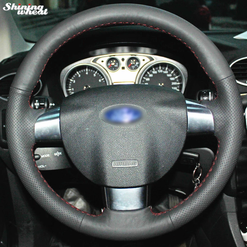 Shining wheat Hand-stitched Black Leather Car Steering Wheel Cover for Ford Focus 2 Focus 3 Focus RS
Shining wheat Hand-stitched Black Leather Car Steering Wheel Cover for Ford Focus 2 Focus 3 Focus RS