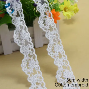 3cm white cotton lace embroid sewing ribbon guipure lace african lace fabric trim warp knitting DIY Garment Accessories#2889
3cm white cotton lace embroid sewing ribbon guipure lace african lace fabric trim warp knitting DIY Garment Accessories#2889