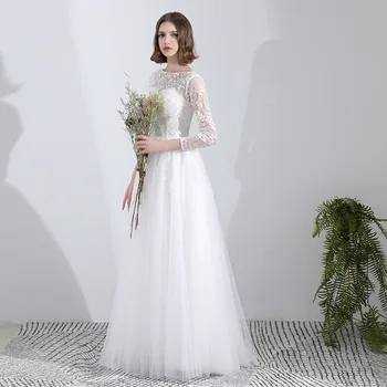 Holievery Lace Tulle Beach Wedding Dresses with Appliques 2019 White Floor Length Bridal Gowns with Sleeves Vestiti Da Sposa
Holievery Lace Tulle Beach Wedding Dresses with Appliques 2019 White Floor Length Bridal Gowns with Sleeves Vestiti Da Sposa