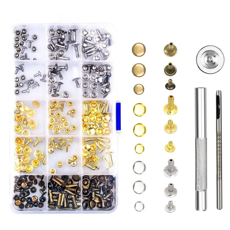 135pcs/lot Leather Craft Snap Rivet Fastener Buttons For Hand Punch Tool Set Fixing Hat Rivet Apparel Sewing Accessories
135pcs/lot Leather Craft Snap Rivet Fastener Buttons For Hand Punch Tool Set Fixing Hat Rivet Apparel Sewing Accessories