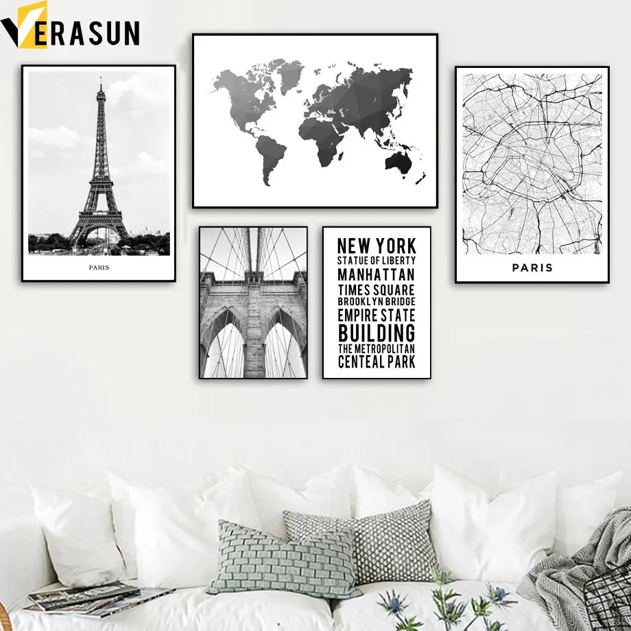 World Map Paris Tower New York Bridge Wall Art Canvas Painting Nordic Posters And Prints Wall Pictures For Living Room Decor
World Map Paris Tower New York Bridge Wall Art Canvas Painting Nordic Posters And Prints Wall Pictures For Living Room Decor