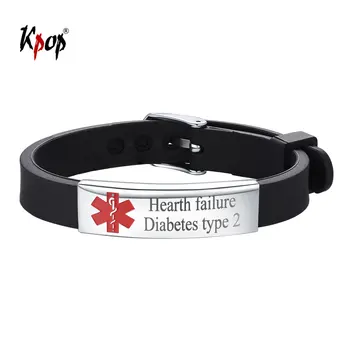 Kpop Silicone Rubber Bracelet Customize Engrave Jewelry Stainless Steel Personalied Medical Alert Emergency ID Wristband H3622
Kpop Silicone Rubber Bracelet Customize Engrave Jewelry Stainless Steel Personalied Medical Alert Emergency ID Wristband H3622