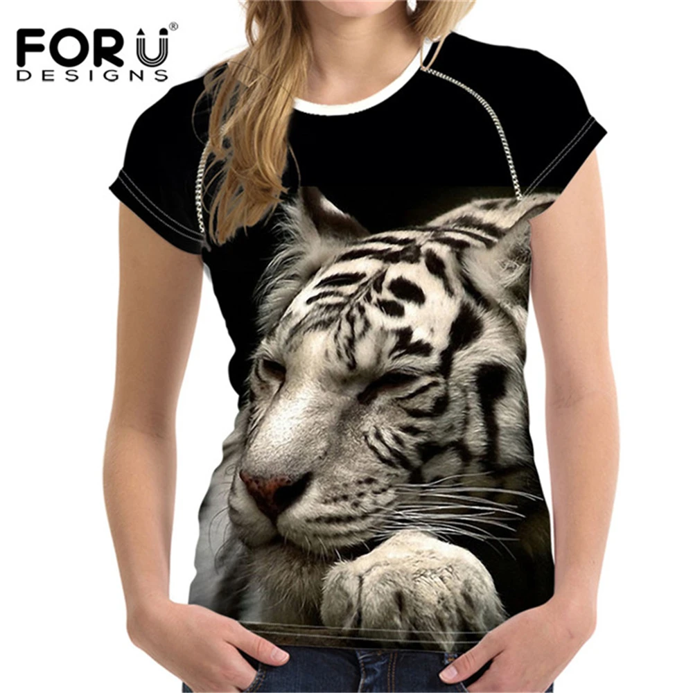 FORUDESIGNS Brand Design Woman Summer T Shirts Cool 3D Animal Leopard Tiger Print Female Short Sleeve T-shirts Fashion Top Tees
FORUDESIGNS Brand Design Woman Summer T Shirts Cool 3D Animal Leopard Tiger Print Female Short Sleeve T-shirts Fashion Top Tees