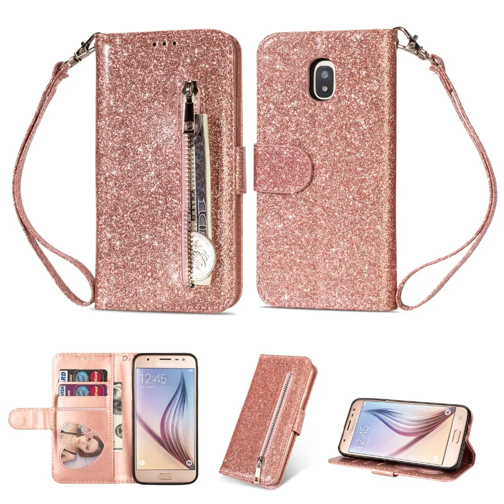 Luxury J7 2018 Bling Zipper Wallet Leather Flip Case For Samsung Galaxy J3 2018 Star Cover and Stand Hand Strap
Luxury J7 2018 Bling Zipper Wallet Leather Flip Case For Samsung Galaxy J3 2018 Star Cover and Stand Hand Strap