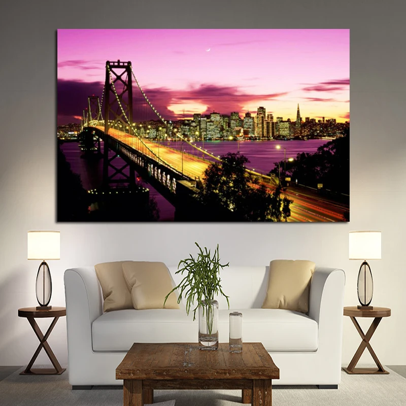 New York Brooklyn Bridge Oakland Bay Bridge Landscape Canvas Painting Posters and Prints Abstract Wall Picture for Living Room
New York Brooklyn Bridge Oakland Bay Bridge Landscape Canvas Painting Posters and Prints Abstract Wall Picture for Living Room