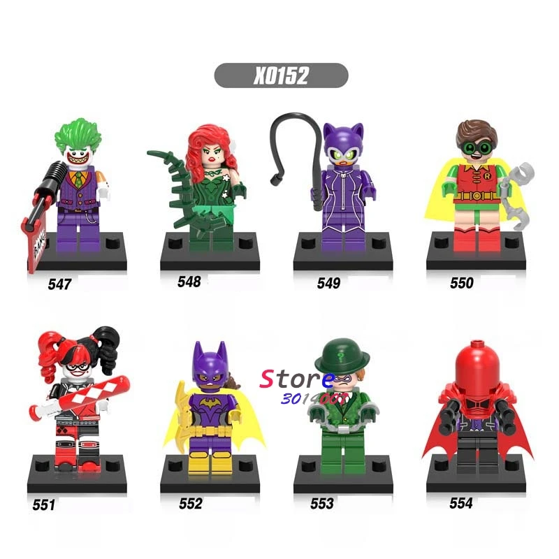 1PCS model building blocks superhero Joker Poison Ivy Catwoman Robin Ridder harley Quinn toys for children gift
1PCS model building blocks superhero Joker Poison Ivy Catwoman Robin Ridder harley Quinn toys for children gift