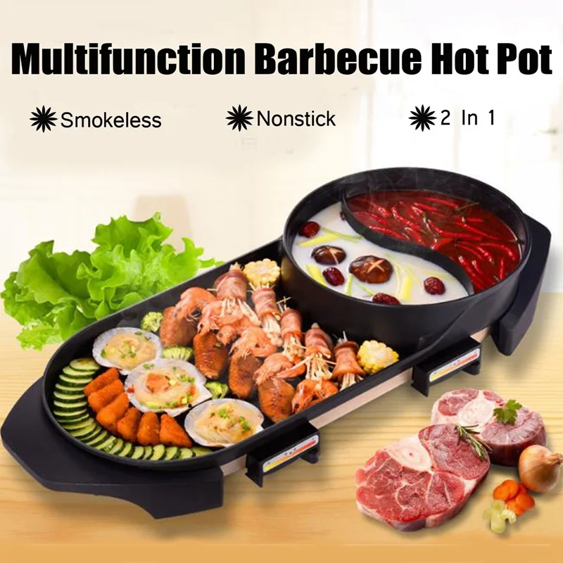 Warmtoo Larger 2 in 1 220V Electric Hot Pot Oven Smokeless Barbecue Machine Home BBQ Grills Indoor Roast Meat Equipment
Warmtoo Larger 2 in 1 220V Electric Hot Pot Oven Smokeless Barbecue Machine Home BBQ Grills Indoor Roast Meat Equipment