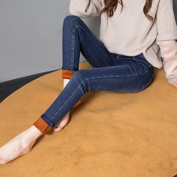 Nonis Women Jeans Plus Size Thick Warm Velvet Mid Waist Female Stretch Slim Fit Winter Pencils Cowboy Denim Pants Long Trousers
Nonis Women Jeans Plus Size Thick Warm Velvet Mid Waist Female Stretch Slim Fit Winter Pencils Cowboy Denim Pants Long Trousers