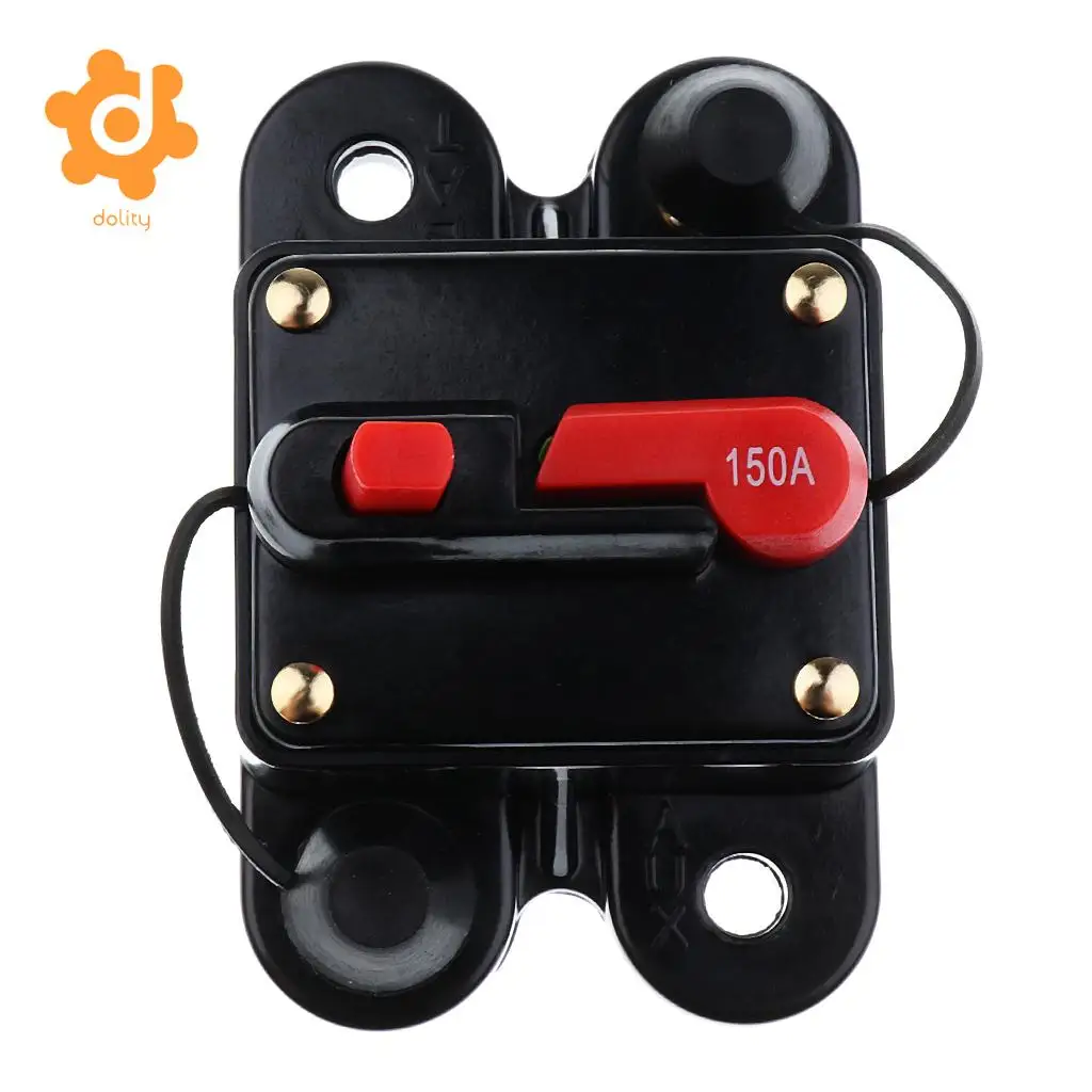 dolity 50A/150A/200A/250A Car Inline Manual Reset Circuit Breaker Fuse Power Protection DC12V-24V