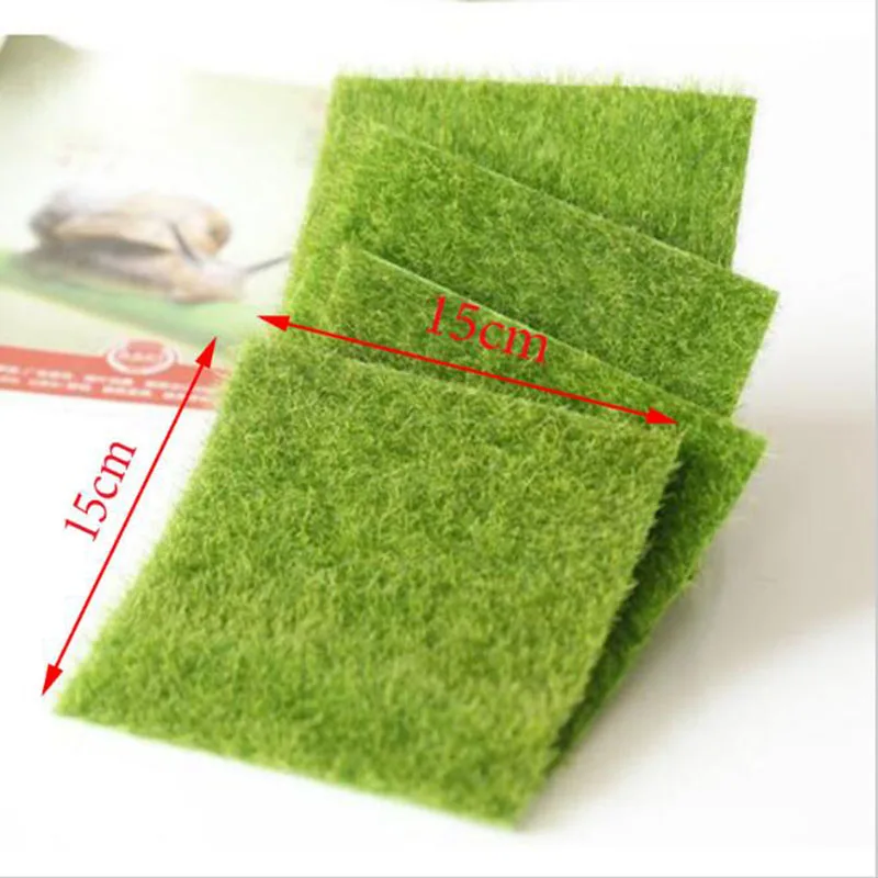 Image Nearly Natural Grass Mat Green Artificial Lawns 15x15cm Small Turf Carpets Fake Sod Home Garden Moss For Floor Decoration