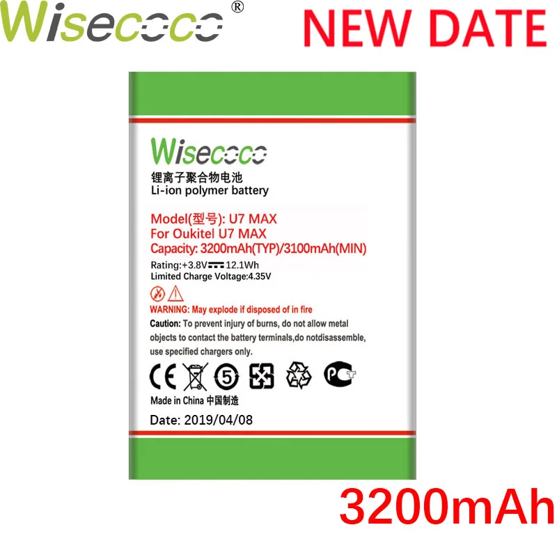 Wisecoco U7 MAX 3200mAh Newly Produced Battery For Oukitel U7 U 7 MAX Phone Battery Replace + Tracking Number
Wisecoco U7 MAX 3200mAh Newly Produced Battery For Oukitel U7 U 7 MAX Phone Battery Replace + Tracking Number