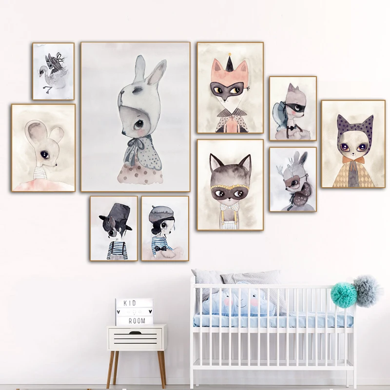 Modern Cartoon Watercolor Art Canvas Painting Posters Prints Baby Animals Wall Art Pictures For Nursery Room Home Decor SID066
Modern Cartoon Watercolor Art Canvas Painting Posters Prints Baby Animals Wall Art Pictures For Nursery Room Home Decor SID066