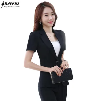Fashion Women Professional Black Pant Suit Work Wear Office Uniform Ladies Summer Short Sleeve Blazer With Trouser Plus Size Set
Fashion Women Professional Black Pant Suit Work Wear Office Uniform Ladies Summer Short Sleeve Blazer With Trouser Plus Size Set
