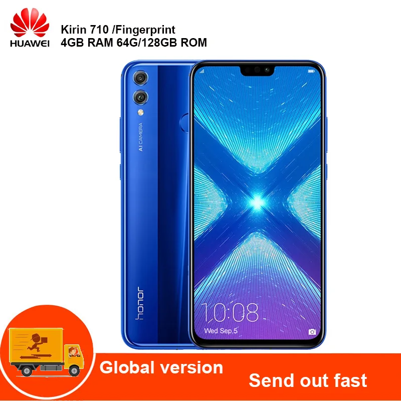 

HUAWEI Honor 8x 4G Mobile Cell Phone Phablet 6.5'' Android 8.1 Kirin 710 Octa-Core 2.2GHz 4GB 128GB 20MP Cam Fingerprint 3750mAh