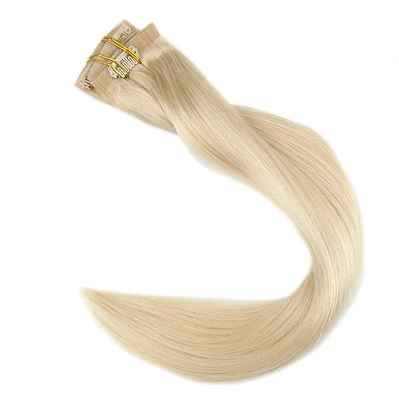 Full Shine Blond Hair Clip in Extension Color #613 Seamless Skin Weft 100 Real Hair Extensions Clip in 8Pcs 100g Remy Clip on
Full Shine Blond Hair Clip in Extension Color #613 Seamless Skin Weft 100 Real Hair Extensions Clip in 8Pcs 100g Remy Clip on