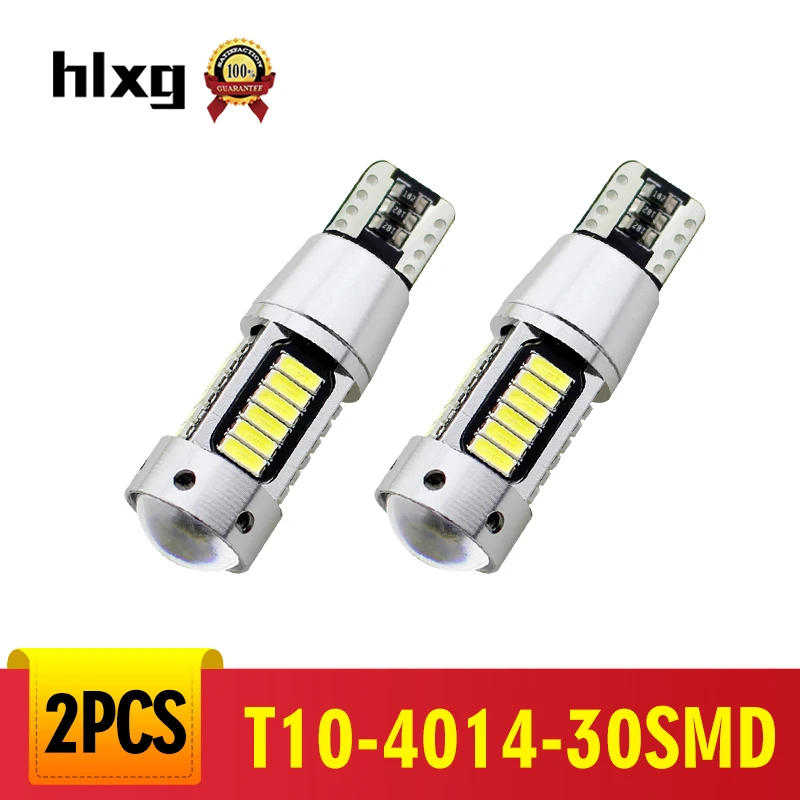 Hlxg T10 W5W Canbus 194 168 светодиодный без ошибок с лампой объектива 4014 30 SMD Автомобильный