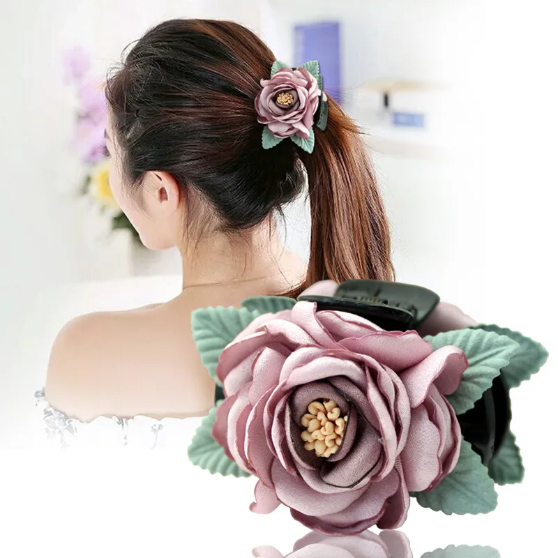 Charm Handmade Cloth Flower Hair Claw Clip Hairband Barrette Hairpin Headdress
