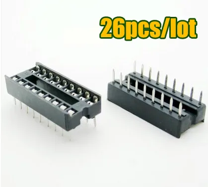 26PCS/Lot 18 Pin 2.54mm Pitch DIP IC Sockets Square Pin DIP18 test socket