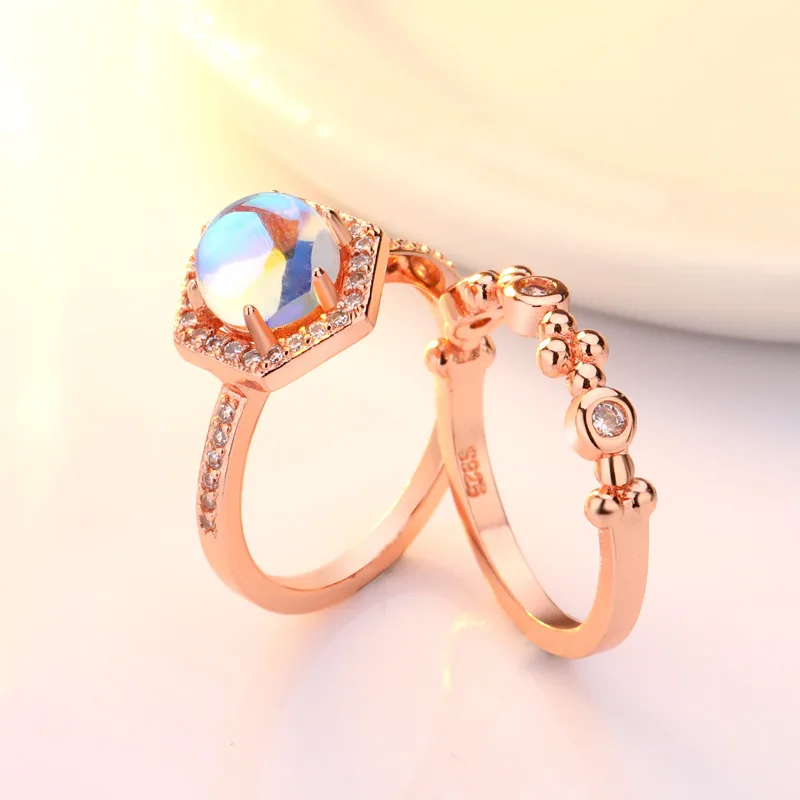 Double Fair Luxury Semi-precious moonstone Rings Set For Women Rose & Gold-Color Midi Ring Fashion Jewelry For Girls KCR260-M
Double Fair Luxury Semi-precious moonstone Rings Set For Women Rose & Gold-Color Midi Ring Fashion Jewelry For Girls KCR260-M