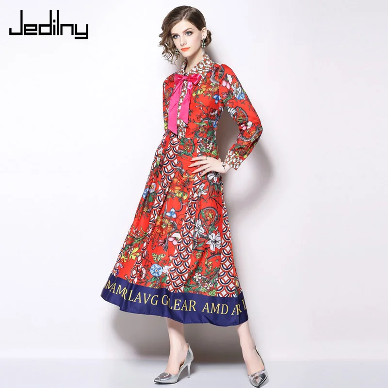 Ladies Elegant Party Dresses 2019 Spring Fashion Retro Lapel Long Sleeve Vintage Print A-line Women Casual Long Dress
Ladies Elegant Party Dresses 2019 Spring Fashion Retro Lapel Long Sleeve Vintage Print A-line Women Casual Long Dress
